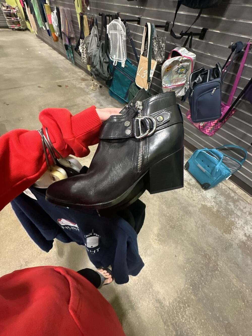 Marc Fisher Vanqar Ankle Booties Black Leather Block Heel